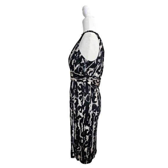 Teri Jon rickie freeman black & gray beaded straps empire midi satin dress size - Picture 9 of 9
